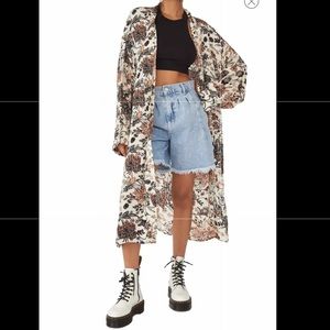 NWOT Free People Play It Cool Printed Kimono